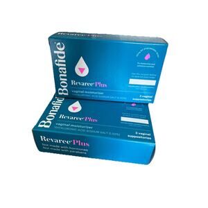 Bonafide Revaree Plus Vaginal Moisturizer 6 (2x Boxes of 3 Each) Suppositories